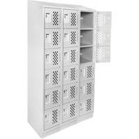 Assembled Lockerettes Clean Line Perforated Economy Lockers, 6 -tier, Bank of 3, 18" x 72" x 12", Steel We Share Industrial Supply