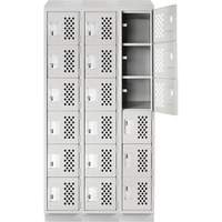 Assembled Lockerettes Clean Line Perforated Economy Lockers, 6 -tier, Bank of 3, 18" x 72" x 12", Steel We Share Industrial Supply
