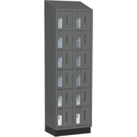 Concorde Heavy-Duty Lockers, 6 -tier, Bank of 2, 24" x 18" x 82", Steel, Charcoal, Welded (Assembled) We Share Industrial Supply