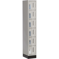Concorde Heavy-Duty Lockers, 6 -tier, 12" x 18" x 76", Steel, Grey, Welded (Assembled) We Share Industrial Supply