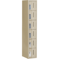 Concorde Heavy-Duty Lockers, 6 -tier, 12" x 18" x 72", Steel, Beige, Welded (Assembled) We Share Industrial Supply