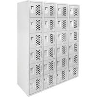 Petits casiers Clean Line, 6 niveaux, Bloc de 4, 18" x 72" x 12", Acier We Share Industrial Supply