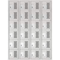 Petits casiers Clean Line, 6 niveaux, Bloc de 4, 18" x 72" x 12", Acier We Share Industrial Supply