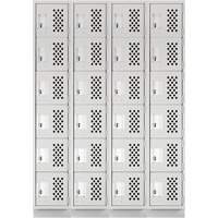 Casiers &eacute;conomiques perfor&eacute;s et assembl&eacute;s Clean Line, 6 niveaux, Bloc de 4, 18" x 72" x 12", Acier We Share Industrial Supply