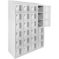 Casiers &eacute;conomiques perfor&eacute;s et assembl&eacute;s Clean Line, 6 niveaux, Bloc de 4, 18" x 72" x 12", Acier We Share Industrial Supply