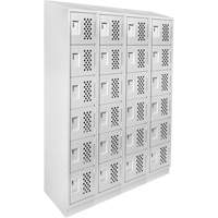 Casiers &eacute;conomiques perfor&eacute;s et assembl&eacute;s Clean Line, 6 niveaux, Bloc de 4, 18" x 72" x 12", Acier We Share Industrial Supply