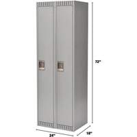 Lockers, Bank of 2, 24" x 18" x 72", Steel, Grey, Knocked Down We Share Industrial Supply