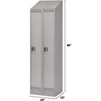 Lockers, Bank of 2, 24" x 18" x 86", Steel, Grey, Knocked Down We Share Industrial Supply