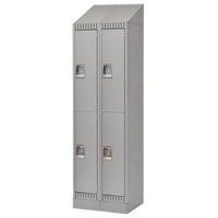 Lockers, 2 -tier, Bank of 2, 24" x 18" x 86", Steel, Grey, Knocked Down We Share Industrial Supply