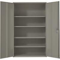 Extra Wide Hi-Boy Storage Cabinet, Steel, 4 Shelves, 72" H x 48" W x 24" D, Grey We Share Industrial Supply