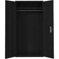 Armoire garde-robe, Acier, 36" la x 18" p x 72" h, Noir We Share Industrial Supply
