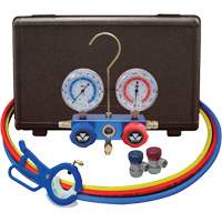 Jeu de manom&egrave;tres collecteurs pour automobile avec coupleurs manuels et robinet perce-canette lat&eacute;rale 3-in-1 We Share Industrial Supply