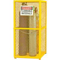 Gas Cylinder Storage Cabinet, 9 Cylinder Capacity, 30" W x 30" D x 71-3/4" H, Yellow We Share Industrial Supply
