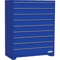 Armoire &agrave; tiroirs modulaire, 9 tiroirs, 30" la x 28" p x 60" h, Bleu We Share Industrial Supply