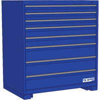 Armoire &agrave; tiroirs modulaire, 8 tiroirs, 24" la x 24" p x 40" h, Bleu We Share Industrial Supply