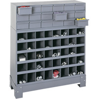 Unit&eacute; de stockage modulaire pour petites pi&egrave;ces, Acier, 18 tiroirs, 33-3/4" x 12-1/4" x 40-1/2", Gris We Share Industrial Supply