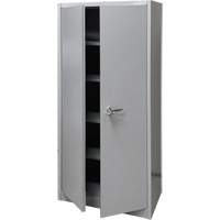 Storage Cabinet, Steel, 4 Shelves, 66" H x 30" W x 15" D, Grey We Share Industrial Supply