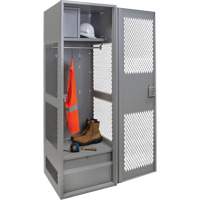 Casier pour &eacute;quipement avec porte, Acier, 24" la x 18" p x 72" h, Gris We Share Industrial Supply