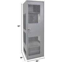 Casier pour &eacute;quipement avec porte, Acier, 24" la x 18" p x 72" h, Gris We Share Industrial Supply