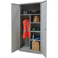 Combination Storage Cabinet, 36" W x 18" D x 72" H, Grey We Share Industrial Supply