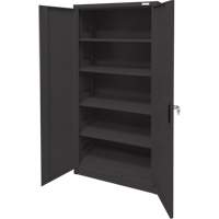 Armoire d'entreposage, Acier, 4 Tablettes, 78" h x 36" la x 24" P, Noir We Share Industrial Supply