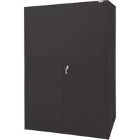 Armoire d'entreposage, Acier, 4 Tablettes, 78" h x 48" la x 24" P, Noir We Share Industrial Supply