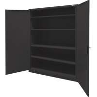 Armoire d'entreposage, Acier, 4 Tablettes, 78" h x 48" la x 24" P, Noir We Share Industrial Supply