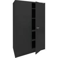 Armoire d'entreposage, Acier, 4 Tablettes, 78" h x 48" la x 24" P, Noir We Share Industrial Supply