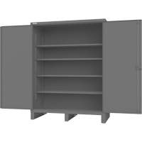 Cabinet with Recessed Doors, Steel, 4 Shelves, 78" H x 60" W x 30" D, Grey We Share Industrial Supply