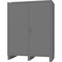 Cabinet with Recessed Doors, Steel, 4 Shelves, 78" H x 60" W x 30" D, Grey We Share Industrial Supply