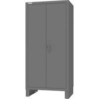 Cabinet with Hanging Bar & Standard Recessed Doors, Steel, 78" H x 36" W x 24" D, Grey We Share Industrial Supply