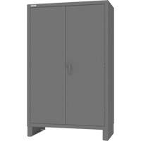 Cabinet with Hanging Bar & Standard Recessed Doors, Steel, 78" H x 48" W x 24" D, Grey We Share Industrial Supply