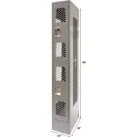 Casiers ventil&eacute;s, 2 niveaux, 12" x 18" x 78", Acier, Gris, D&eacute;mont&eacute;, Perfor&eacute; We Share Industrial Supply