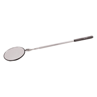 Inspection Mirror, Circular, 3-3/4" L x 3-3/4" W, Telescopic We Share Industrial Supply