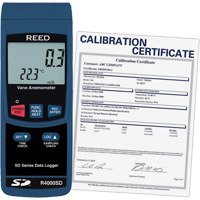 Thermo-an&eacute;mom&egrave;tre avec certificat de calibration, Enregistrement des donn&eacute;es, Gamme de v&eacute;locit&eacute; d'air de 0,4 - 30 m/sec We Share Industrial Supply