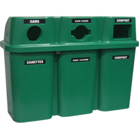 Contenants de recyclage Bullseye, Bord de rue, Plastique, 3 x 22 gal. US We Share Industrial Supply