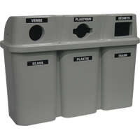 Contenants de recyclage Bullseye, Bord de rue, Plastique, 3 x 22 gal. US We Share Industrial Supply