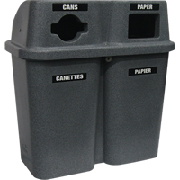 Contenants de recyclage Bullseye, Bord de rue, Plastique, 2 x 22 gal. US We Share Industrial Supply