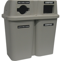 Contenants de recyclage Bullseye, Bord de rue, Plastique, 2 x 22 gal. US We Share Industrial Supply