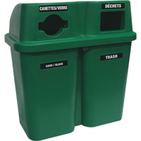 Contenants de recyclage Bullseye, Bord de rue, Plastique, 2 x 22 gal. US We Share Industrial Supply