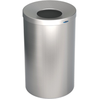 R&eacute;cipient &agrave; d&eacute;chets pour halls, Acier inoxydable, 33 gal. US We Share Industrial Supply