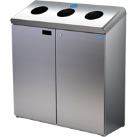 Station de recyclage au sol, Vrac, Acier inoxydable, 42 gal. We Share Industrial Supply