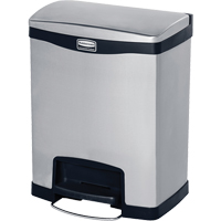 Contenant &agrave; d&eacute;chets Slim Jim , Acier inoxydable, Capacit&eacute; 8 gal. US We Share Industrial Supply