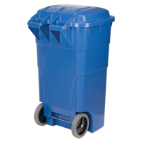 Bac de recyclage roulant, Bord de rue, Poly&eacute;thyl&egrave;ne, 65 gal. US We Share Industrial Supply
