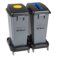 Recycling & Waste Receptacle Dolly, Polypropylene, Black, Fits: 17-1/4" x 12-1/2" We Share Industrial Supply