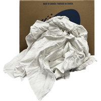 Chiffons recycl&eacute;s, Coton, Blanc, 20 lb We Share Industrial Supply