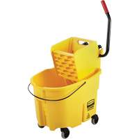 Ensemble de seau pour vadrouille et essoreuse WaveBrake, Pression lat&eacute;rale, 8,75 gal. US (35 pintes), Jaune We Share Industrial Supply
