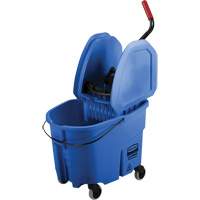 Ensemble de seau pour vadrouille et essoreuse WaveBrake, Pression vers le bas, 8,75 gal. US (35 pintes), Bleu We Share Industrial Supply