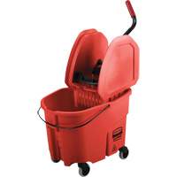 Ensemble de seau pour vadrouille et essoreuse WaveBrake, Pression vers le bas, 8,75 gal. US (35 pintes), Rouge We Share Industrial Supply