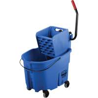 Ensemble de seau pour vadrouille et essoreuse WaveBrake, Pression lat&eacute;rale, 8,75 gal. US (35 pintes), Bleu We Share Industrial Supply